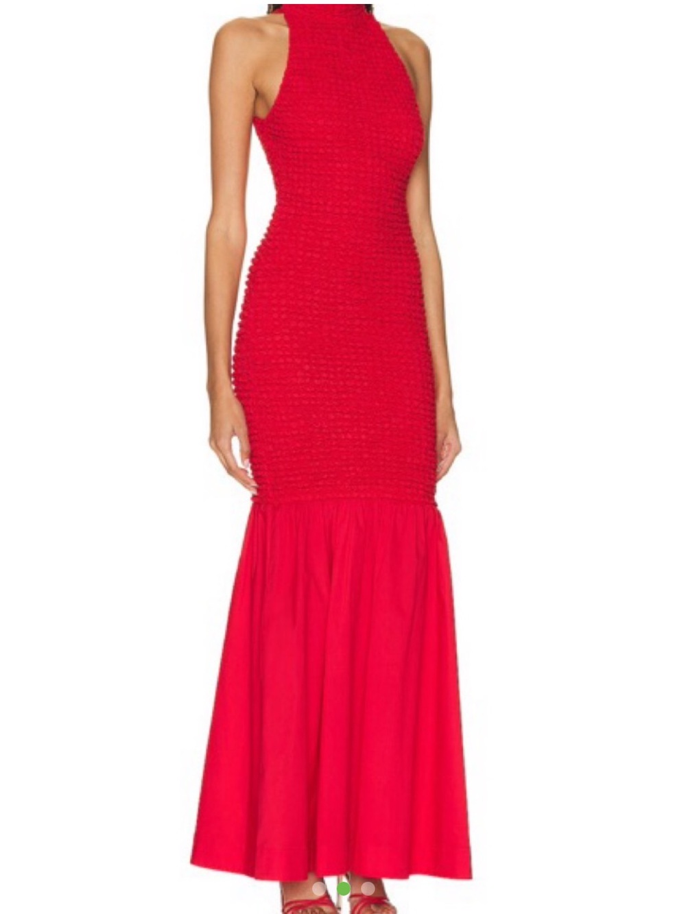 STAUD Red Halter Mermaid Kiera dress - Picture 2 of 3
